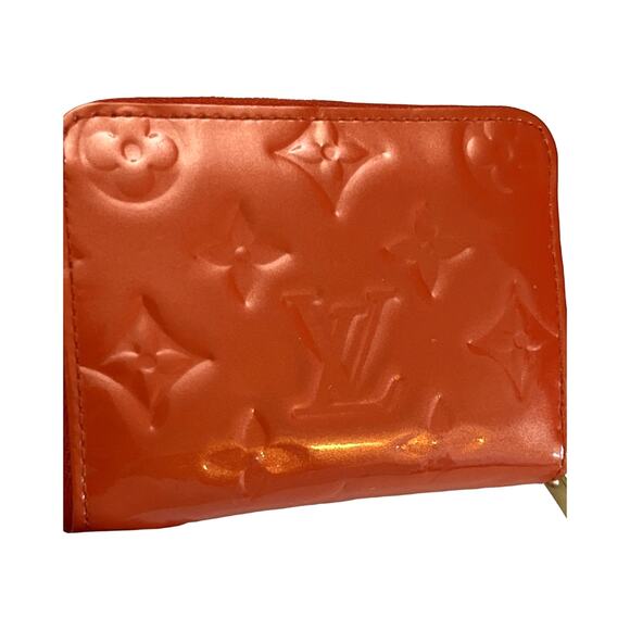 Louis Vuitton Vernis Compact Zippy Wallet Orange Patent Leather TH2029 France - Picture 2 of 13